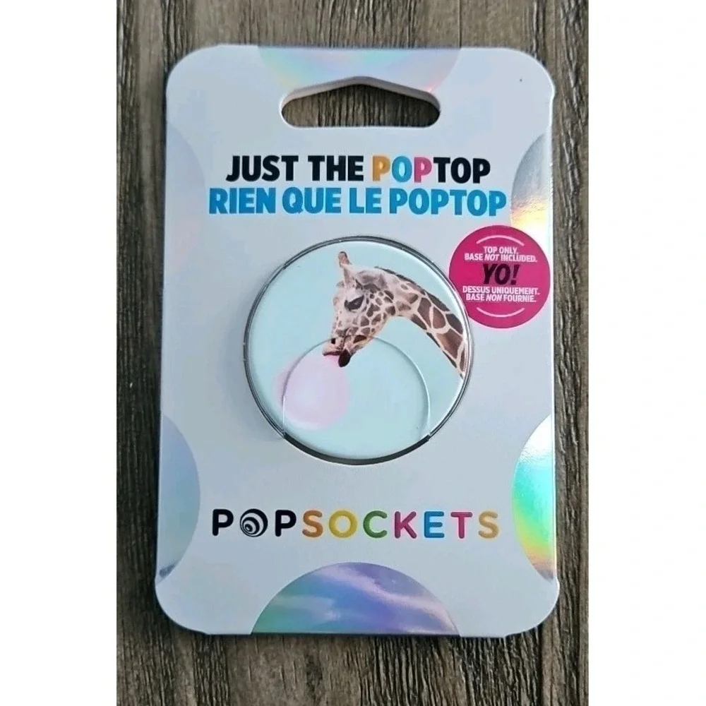 THREE PopSockets Mount, Cactus Pot Popgrip & Bubblegum Giraffe Poptop